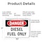 Signmission Diesel Fuel Only Danger Sign, Plastic, 10in W x 7in L, 2PK OS-2PACK-DS-P-710-L-2060 - alternate 3